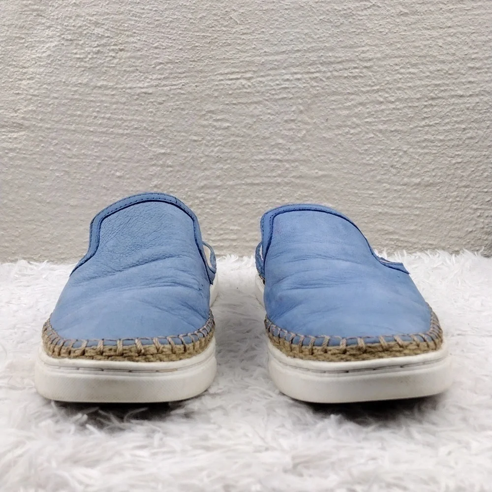 Ugg Australia Caleel Blue Leather Upper Round Toe Espadrille Slip On Mule Shoe - Picture 2 of 16